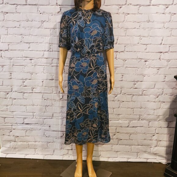 JULIA JORDAN - Beautiful Floral midi dress in teal - Picture 6 of 11